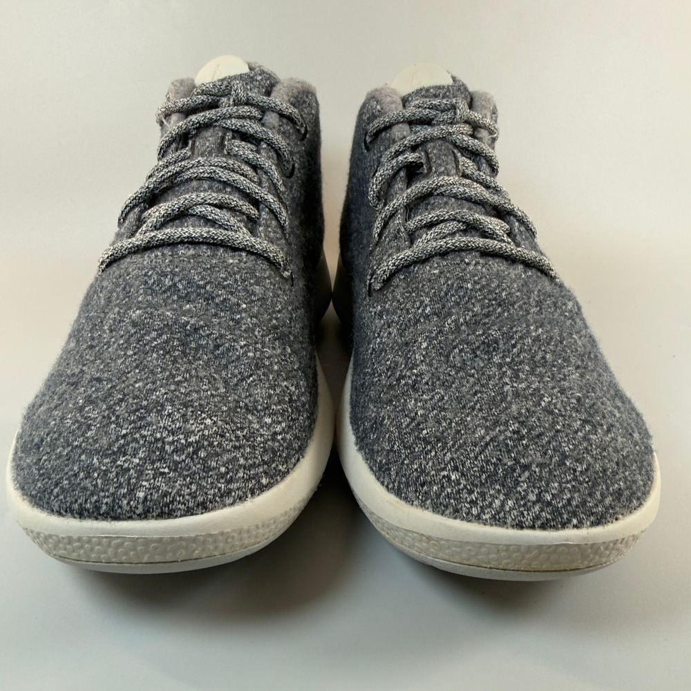 Allbirds Wool Runner Up Mid WRUM Mens 9 Running Shoes Charcoal Gray White Lace - Picture 2 of 16